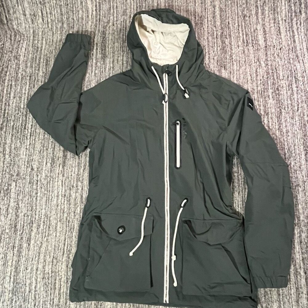 Dark Green Hooded Trench Coat - Unbranded